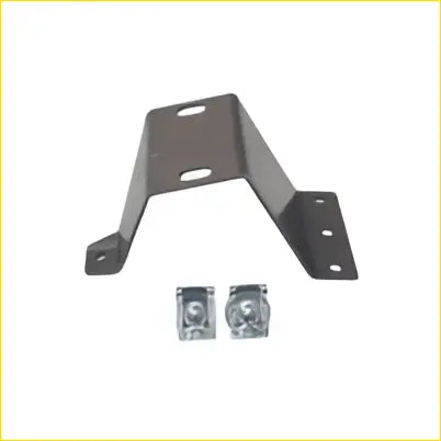 Black metal high rise centre console rear mount bracket with two silver screws for Holden Commodore VH VK