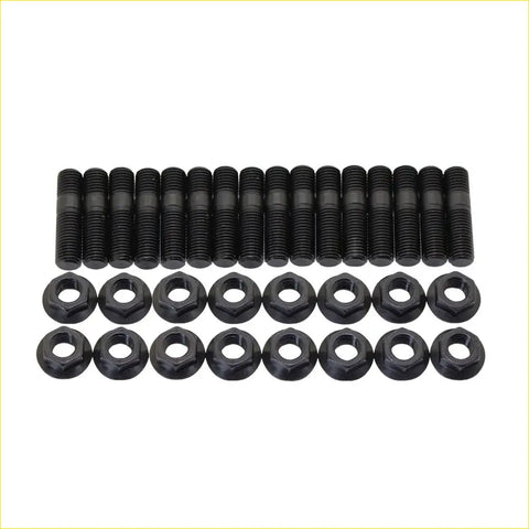 Set of black anodized aluminum high tensile engine bolts and hex nuts for ford territory exhaust manifold and turbo kit