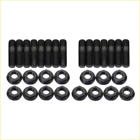 Set of black coated steel high tensile exhaust manifold and turbo engine bolts and hex nuts for nissan pathfinder r51