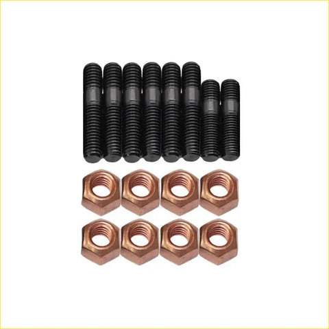Set of black threaded high tensile bolts and copper hex nuts for ford ranger wlat 25l turbo charger stud kit