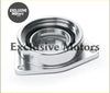 Shiny chrome-plated metal bearing housing with flanged base and internal ring for hyundai genesis 2.0t turbo blow off valve flange adapter