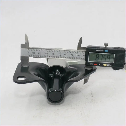 Black metal idler arm mount for Nissan Datsun BigM D21 1985-1999 with glossy finish and angular design