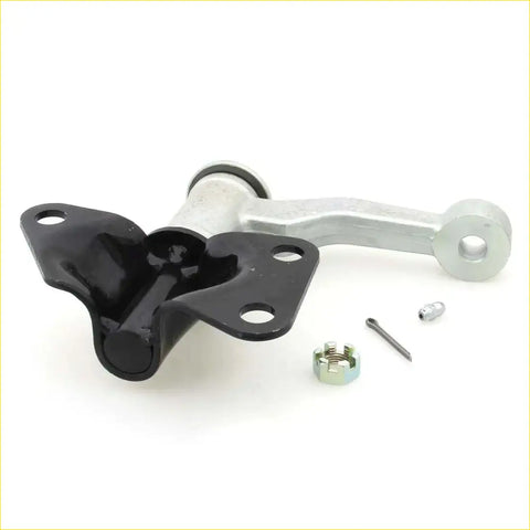 Black and silver metal idler arm steering linkage assembly with hardware for nissan datsun power eagle d21 1986-1997