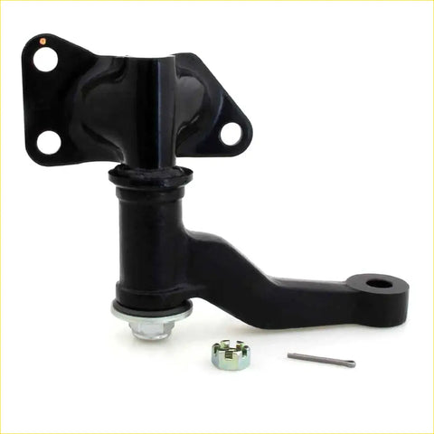 Idler arm for nissan navara np300 4x4 1997-2000 showing black painted metal ball joint with silver bolt and nut