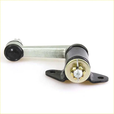 Silver metal idler arm support with black rubber bushings and gold bolt head for mazda b series trucks