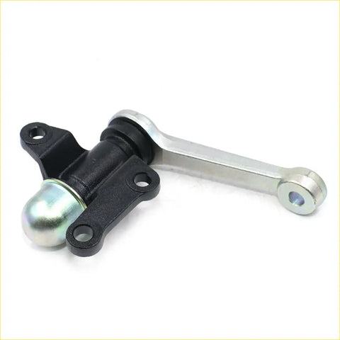 Idler arm support for Toyota Hilux 2WD 4WD 1997-2005 in black and silver metal with spherical ball joint end cap