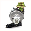 Silver metal ignition distributor with green top cap and black wiring for nissan datsun 720 1.5l j15 back side view