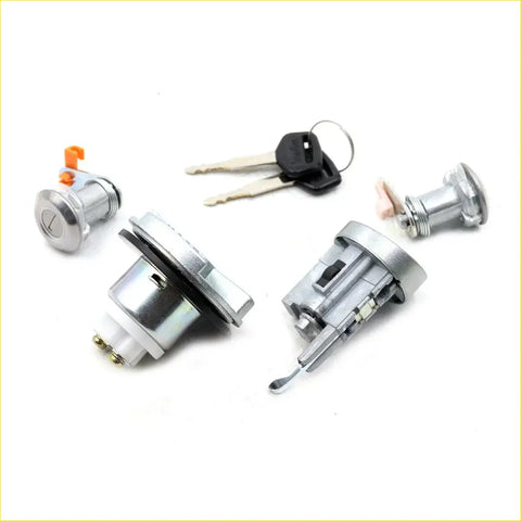 Silver ignition cylinder set with matching keys for toyota hilux 1983-1988 door and fuel cap locks