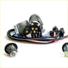 Gray plastic and metal keyless entry remote control with colored wires for ignition door fuel lid lock set mazda bravo
