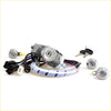 Gray ignition switch assembly with black and white wiring harness and silver key cylinders for mazda bravo lock set