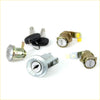 Silver and brass-colored ignition door fuel lock cylinders with matching keys for toyota hilux ln series 1988-1997