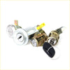 Set of three chrome and brass ignition door fuel locks with keys for toyota hilux ln series 1988-1997