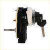 Black plastic ignition lock switch with white key cylinder and metal key inserted showing internal parts for dodge viper ram durango 1998–2000