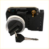 Black and silver ignition lock switch with circular knob on plastic housing for dodge viper ram durango 1998-2000