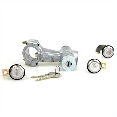 Silver metal ignition switch and fuel lid lock set with keys and door handles for datsun nissan sunny b110 b120 ute