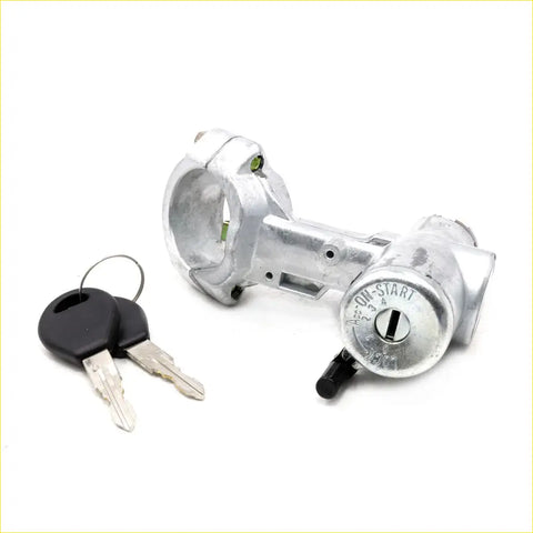 Silver ignition switch steering lock with on-start engraving and two black keys for datsun nissan exca pulsar nx xe n13 86-90