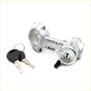 Silver ignition switch with steering lock and on start engraving for nissan datsun navara d21 with two black keys