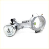 Silver metal ignition switch with steering lock for nissan datsun navara d21 showing keyhole and labeled positions