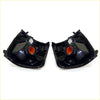 Indicator corner light x2 for toyota hilux ln166 d4d 2001-2004 black plastic assemblies with orange lens inserts
