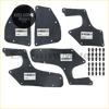 Black metal inner fender guards with matte finish and pre-drilled holes for toyota land cruiser 1996-2002