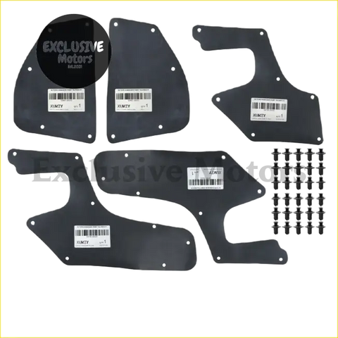 Black metal inner fender guards with matte finish and pre-drilled holes for toyota land cruiser 1996-2002