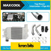 Silver metallic intercooler kit for nissan gu y61 3.0l crd with rectangular core curved pipes and black fittings