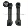 Black plastic interior armrest door pull handle grips with molded contours and mounting holes for nissan d21 x 2