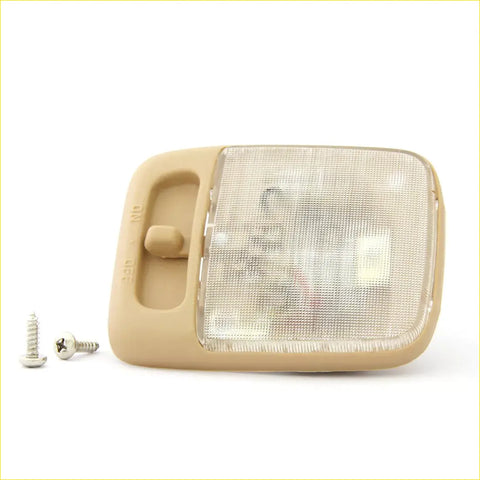 Beige plastic interior room light with clear textured lens and switch for nissan navara d40 pathfinder 2005-2015