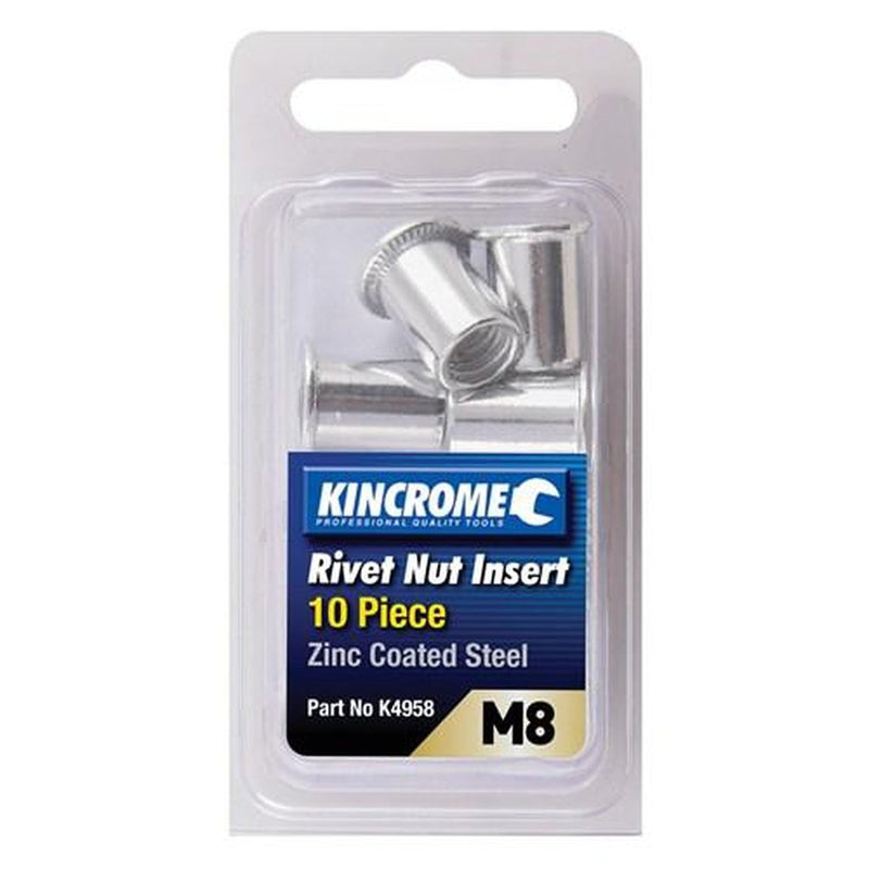 Kincrome Rivnut Zinc Steel M8 10pc K4958