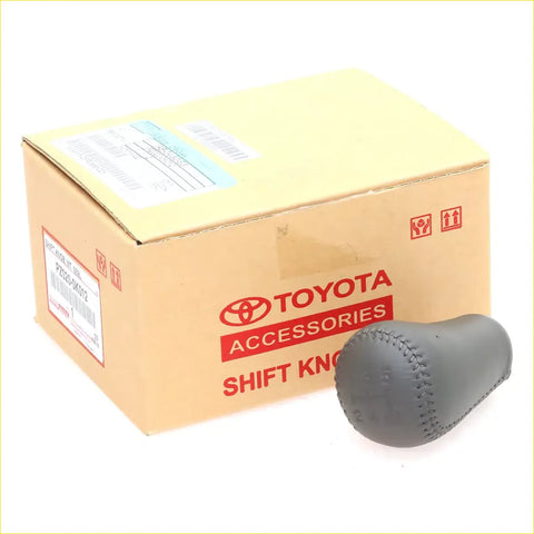 Gray leather shift knob with stitched detailing for toyota hilux vigo awd rwd 2004-2010 accessory