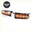 Black-framed amber led daytime running lights with horizontal strips for toyota fj cruiser 2008-2021