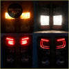 Red led rear tail light for isuzu d-max 2017-2019 with sleek modern design and illuminated horizontal strips backside view