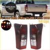 Backside view of red and clear lens led rear tail light for isuzu dmax ute 2017-2019 with bright led lighting