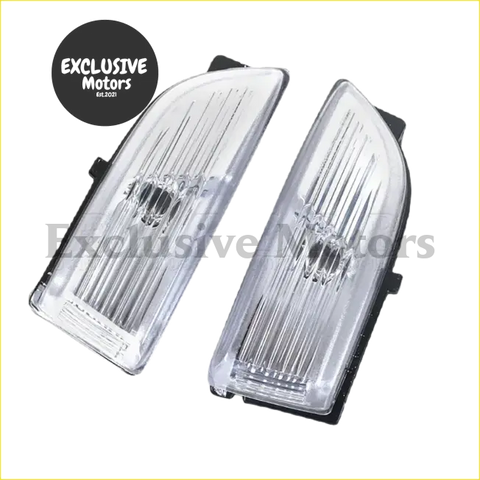 Led rearview side mirror turn signal light for ford everest ranger clear rectangular ribbed lens with black brackets back view