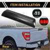 Back view of black sleek modern truck bed cover with integrated led lighting for toyota tundra 2007-2018 brake light