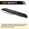 Black glossy finished replacement tailgate handle for pickup trucks shown from the back side with led smoked brake light