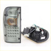 Black and clear smoked led tail light assembly with circular bulbs for toyota hilux mk4 mk5 1988-1997, back side view