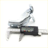 Silver metal left door hinge with sturdy industrial design and mounting holes for nissan navara d22 np300 1997-2014