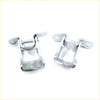 Left door hinges for nissan navara d22 np300 1997-2014 silver metal with polished finish and mounting holes