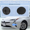 Black plastic left front tow hook cover for toyota auris 2006-2009 shown on white toyota prius bumper