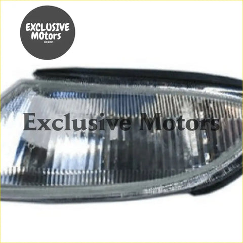 Left-hand corner light for ford falcon 1994-1998 with clear ribbed headlight lens and black rubber trim