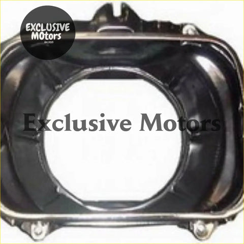 Black metal left hand headlight bucket oil pan for toyota hilux 1984-2005 with mounting bolts at corners