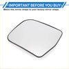 Left passenger side non-heated black-framed rectangular mirror glass for toyota previa 1990-1997 with smooth reflective surface