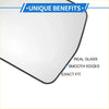 Left passenger side non-heated mirror glass for toyota previa 1990-1997 with sleek transparent glass and black edges