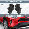Black plastic left and right fog light grille covers for toyota rav4 2019-2023 shown from the back side