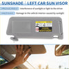 Gray left sun visor for toyota tacoma 2005-2015 with built-in storage pocket vanity mirror and adjustable mount