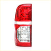 Left tail light for Toyota Hilux SR5 2012-2014 with red and clear plastic two-part design shown from back side