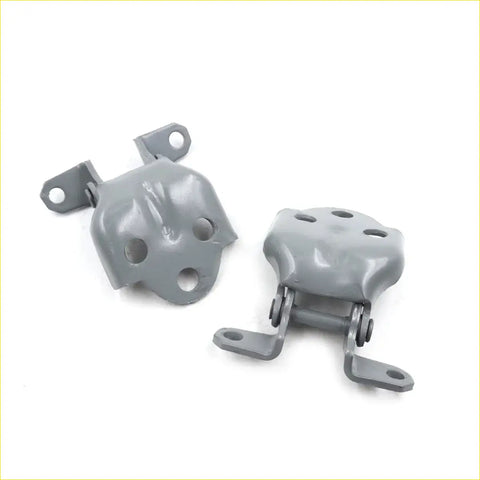 Gray metal lh door hinges with matte finish and multiple mounting holes for mitsubishi triton strada l200 cyclone 1986-1996