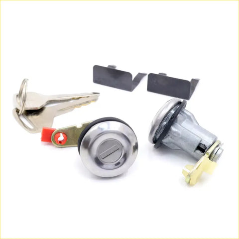 Shiny chrome finished lh door lock cylinder with key and brackets for mazda rx 4 929 929l luce 1973 1982