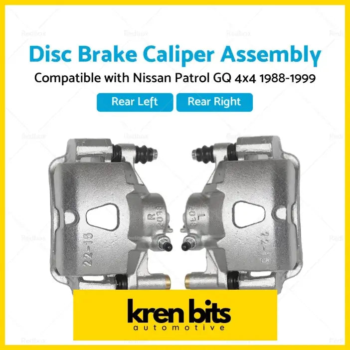 Silver metallic rear left and right disc brake caliper assemblies for nissan patrol gq 4x4 suitable lh rh